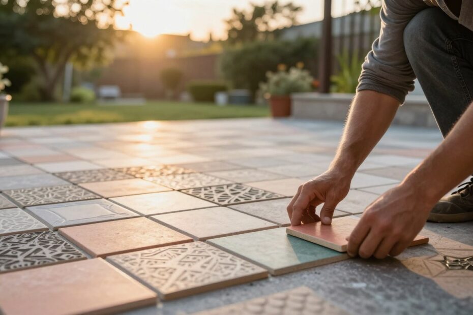 Układanie płytek na tarasie bez kleju